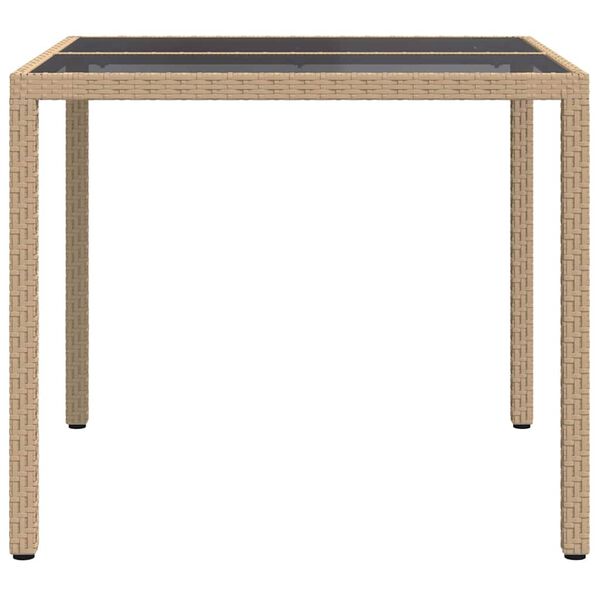 vidaXL Table de Jardin Beige 90 x 90 x 75 cm polyrotin