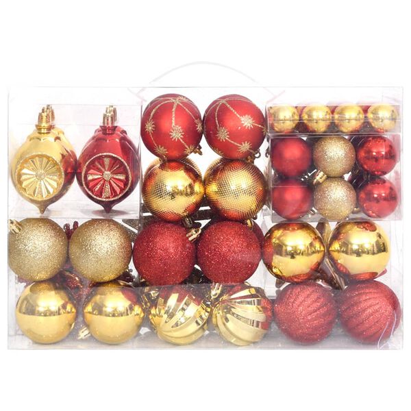 vidaXL Ensemble de boules de Noël 108 pcs Doré et rouge