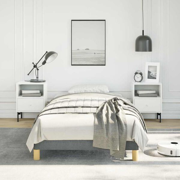 vidaXL Cadre de lit gris fonc&eacute; 100x190 cm tissu