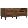 vidaXL Ensemble de canap&eacute; Chesterfield et traversins 3 pcs marron