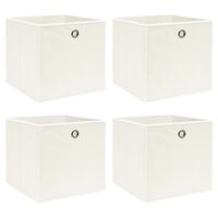 vidaXL Boîtes de rangement 4 pcs Blanc 32x32x32 cm Tissu