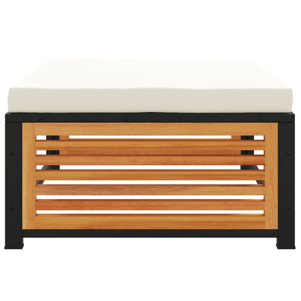 vidaXL Tabouret de jardin avec coussin 68x68x30cm bois massif d'acacia