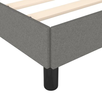 vidaXL Cadre de lit gris foncé 100x190 cm tissu