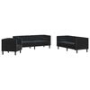 vidaXL Ensemble de canap&eacute; Chesterfield et traversins 3pcs noir velours