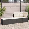 vidaXL Salon de jardin avec coussins 2 pcs noir r&eacute;sine tress&eacute;e acacia