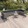 vidaXL Salon de jardin 11 pcs avec coussins R&eacute;sine tress&eacute;e Gris