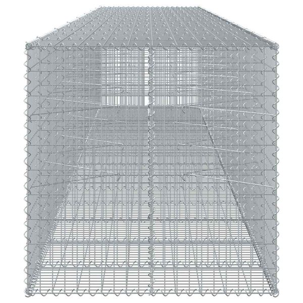 vidaXL Panier gabion avec couvercle 750x100x100 cm fer galvanis&eacute;