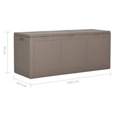 vidaXL Boîte de rangement de jardin 270 L Marron PP Rotin