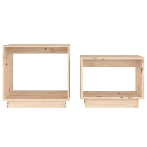 vidaXL Tables basses gigognes 2 pcs Bois de pin massif
