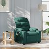 vidaXL Fauteuil inclinable de massage vert foncé tissu