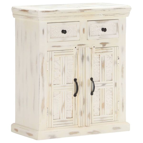 vidaXL Buffet Blanc 65x30x75 cm Bois de manguier massif