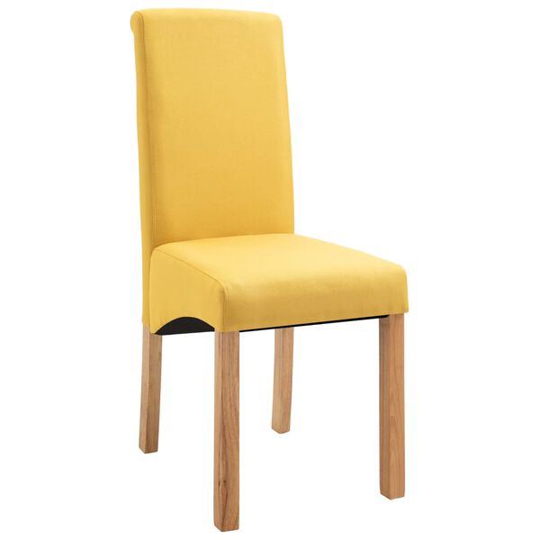 vidaXL Chaises &agrave; manger lot de 4 jaune tissu
