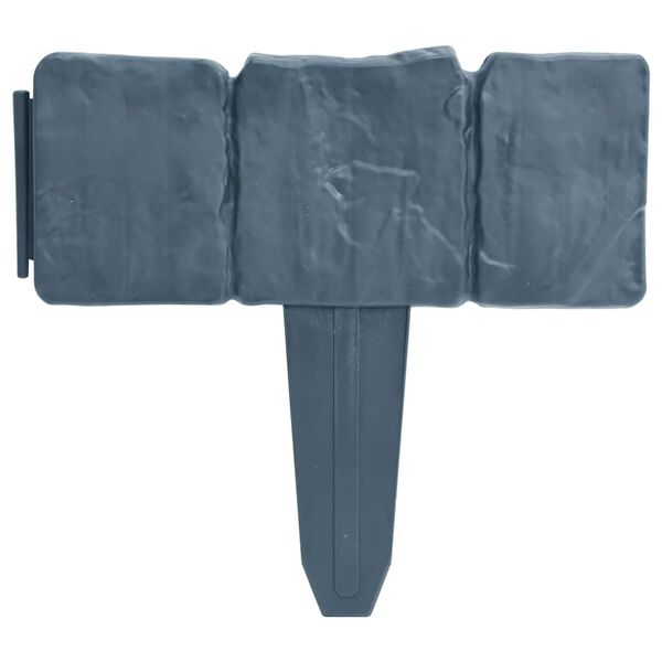 vidaXL Cl&ocirc;ture de jardin/pelouse plastique aspect de pierre 41 pcs 10m