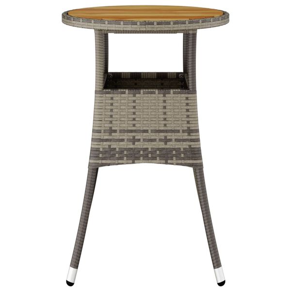 vidaXL Table de jardin &Oslash;60x75 cm Acacia et r&eacute;sine tress&eacute;e Gris