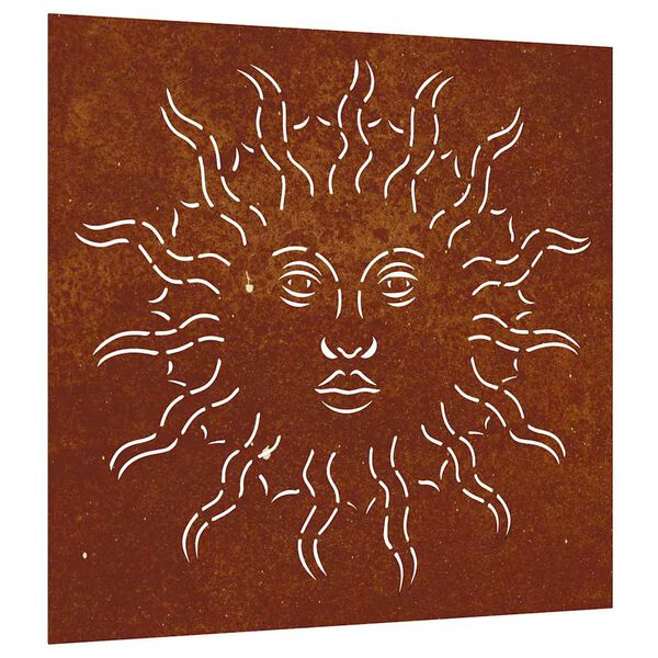 vidaXL D&eacute;coration murale jardin 55x55 cm acier corten design du soleil