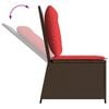 vidaXL Canap&eacute; de jardin avec coussin Marron et rouge polyrotin