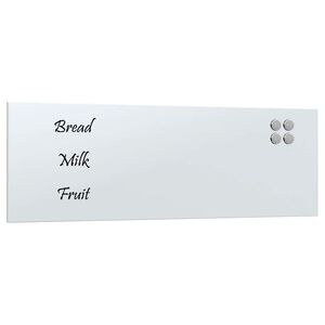 vidaXL Tableau noir magn&eacute;tique mural Blanc 80x30 cm Verre tremp&eacute;