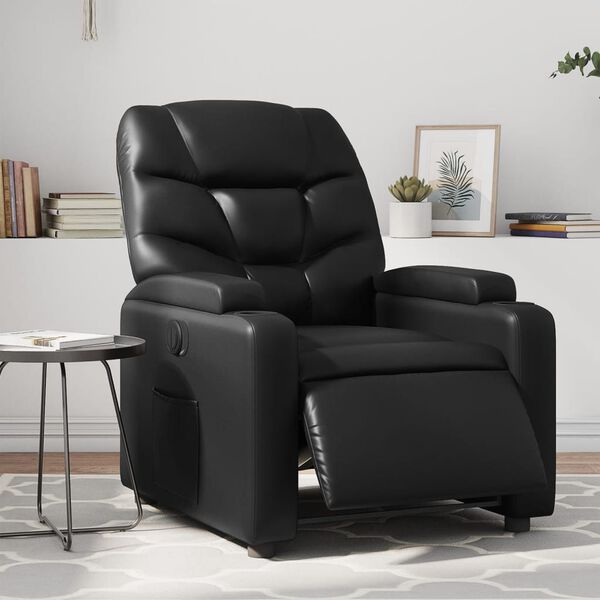 vidaXL Fauteuil inclinable de massage &eacute;lectrique noir similicuir