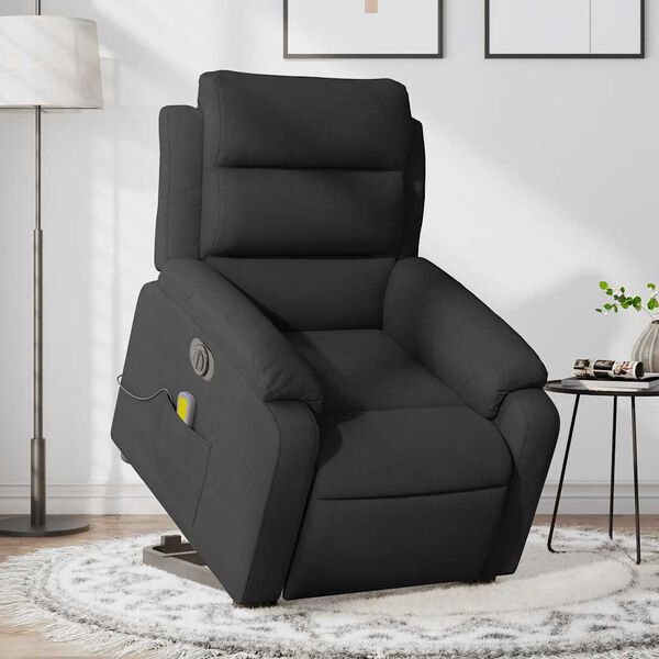 vidaXL Fauteuil inclinable de massage électrique noir tissu