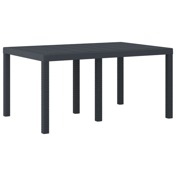 vidaXL Table de Jardin Anthracite 150 x 100 x 73 cm polyrotin