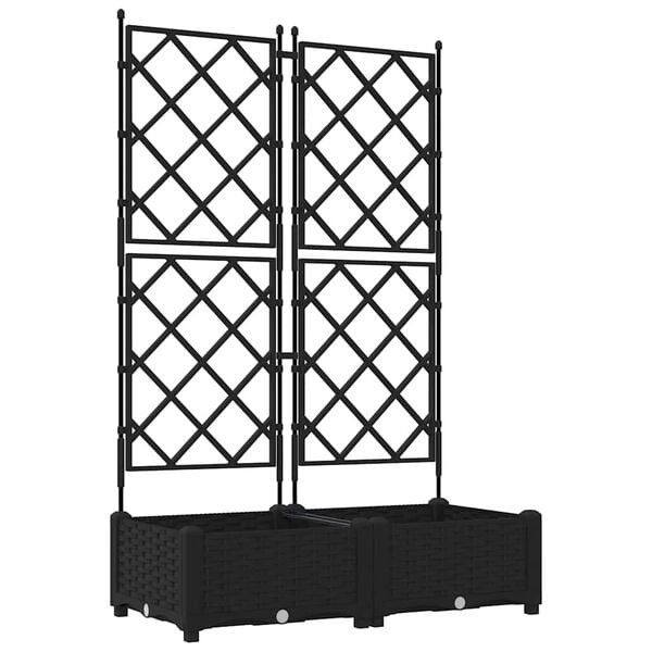 vidaXL Cache-pot de jardin 2 pcs Noir 80 x 40 x 125,5 cm Acier