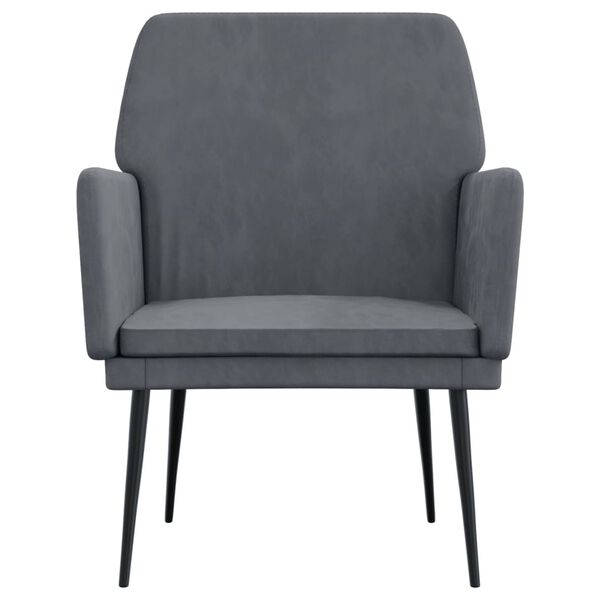 vidaXL Fauteuil Gris foncé 62x79x79 cm Velours