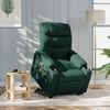 vidaXL Fauteuil inclinable de massage vert foncé tissu