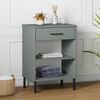 vidaXL Armoire console avec pieds en m&eacute;tal Gris Bois pin massif OSLO