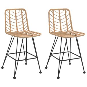 vidaXL Tabourets de bar lot de 2 45x56x103,5cm Résine tressée et acier