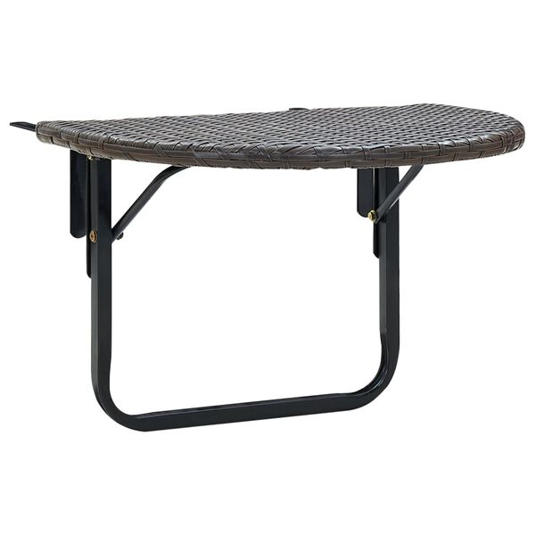 vidaXL Table de balcon Marron 60x60x40 cm R&eacute;sine tress&eacute;e