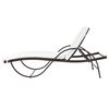 vidaXL Chaise longue avec coussin et table R&eacute;sine tress&eacute;e Marron