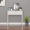 vidaXL Table console Blanc 72x35x75 cm Acier