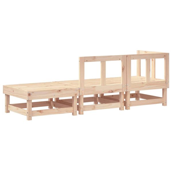 vidaXL Salon de jardin 3 pcs bois massif de pin