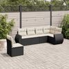 vidaXL Salon de jardin 6 pcs avec coussins noir r&eacute;sine tress&eacute;e