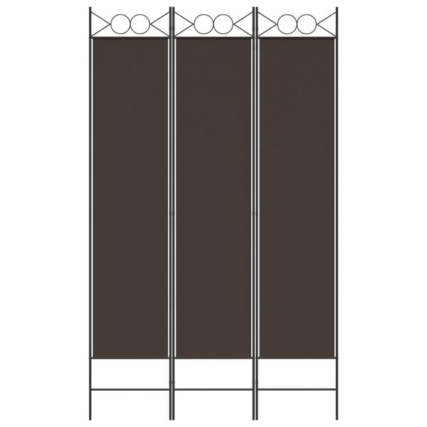vidaXL Cloison de séparation 3 panneaux Marron 120x200 cm Tissu