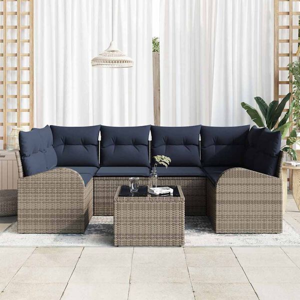 vidaXL Ensemble de canap&eacute; de jardin Gris 55 x 55 x 37 cm polyrotin