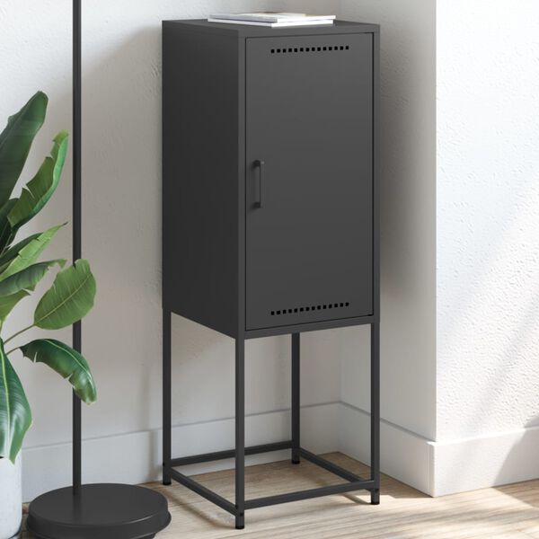 vidaXL Buffet haut noir 36x39x107 cm acier