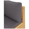 vidaXL Canap&eacute; d'angle de jardin coussins Gris fonc&eacute; Bois teck massif