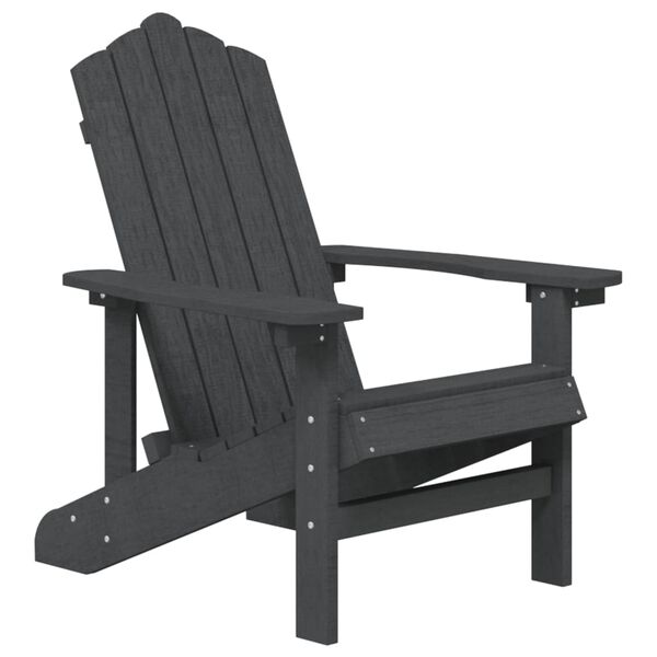 vidaXL Chaise Adirondack de jardin PEHD anthracite