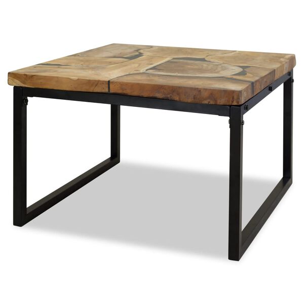 vidaXL Table basse Teck Résine 60x60x40 cm