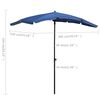 vidaXL Parasol de jardin avec m&acirc;t 200x130 cm bleu azur&eacute;