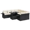 vidaXL Salon de jardin 9 pcs avec coussins noir r&eacute;sine tress&eacute;e