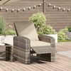 vidaXL Fauteuil inclinable de jardin avec coussins marron clair rotin