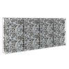 vidaXL Mur &agrave; gabion avec couvercles Acier galvanis&eacute; 200 x 20 x 85 cm