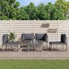 vidaXL Salon de jardin 5 pcs avec coussins anthracite r&eacute;sine tress&eacute;e