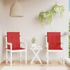 vidaXL Coussins de chaise de jardin &agrave; dossier bas lot de 2 rouge