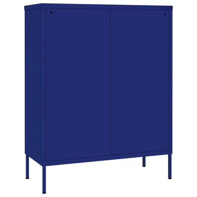 vidaXL Armoire à tiroirs Bleu marine 80x35x101,5 cm Acier