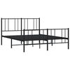 vidaXL Cadre de lit m&eacute;tal sans matelas avec pied de lit noir 150x200cm