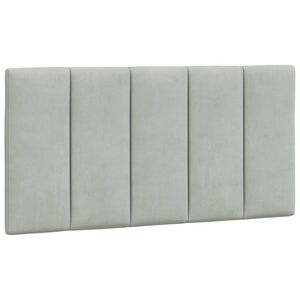 vidaXL Coussin de tête de lit Hanko gris clair 100 cm velours