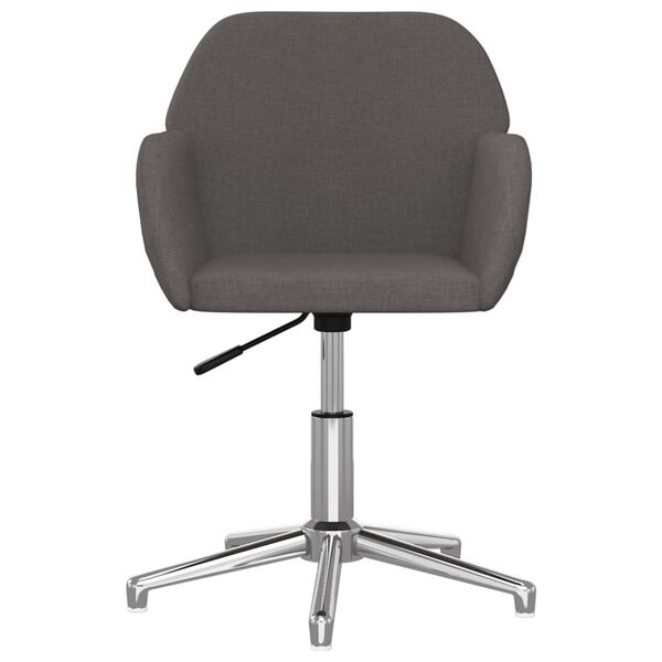 vidaXL Chaise pivotante de bureau Gris fonc&eacute; Tissu